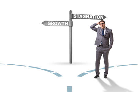 Concept of choice between growth and stagnationの写真素材