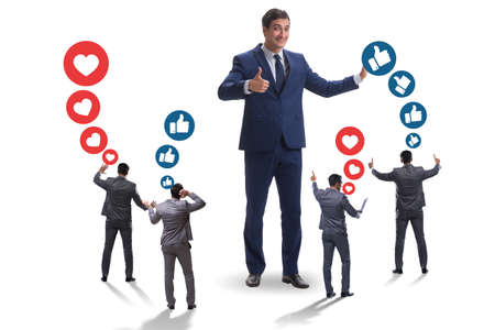 Concept of social networks with businessmenの写真素材