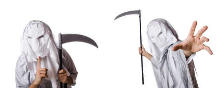 Monster with scythe in halloween conceptの写真素材