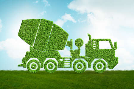 Green low emission electic vehicle concept - 3d rendering