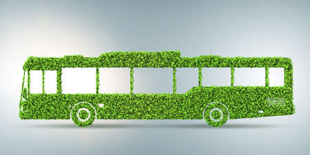 Green low emission electic vehicle concept - 3d renderingの写真素材