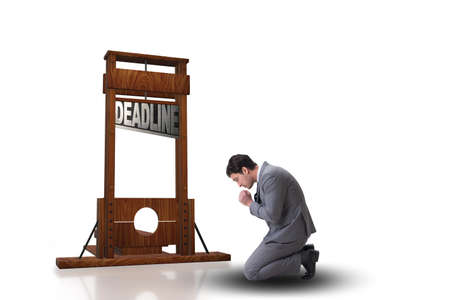 Businessman in deadline concept with guillotineの写真素材