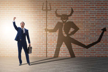Devil hiding in the businessman - alter ego concept