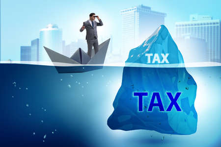 Tax payment concept with icebergの写真素材