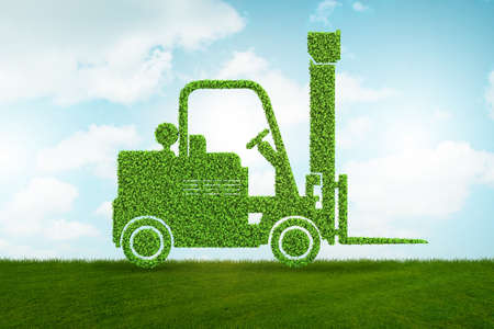 Green low emission electic vehicle concept - 3d rendering