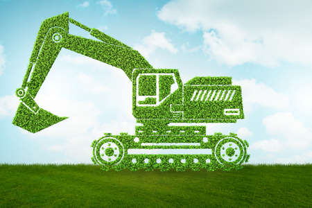Green low emission electic vehicle concept - 3d rendering