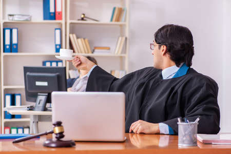 Two lawyers working in the officeの写真素材