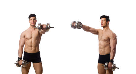 Muscular man isolated on the white backgroundの写真素材