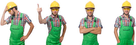 Industrial worker isolated on whiteの写真素材