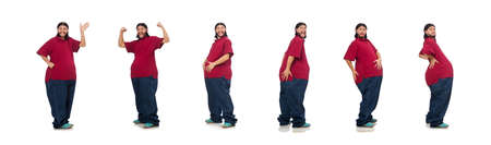 Overweight man isolated on the whiteの写真素材