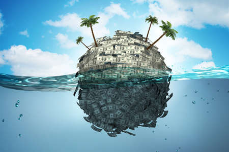 Offshore accounts concept  - 3d renderingの写真素材