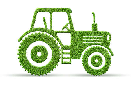 Green low emission electic vehicle concept - 3d renderingの写真素材