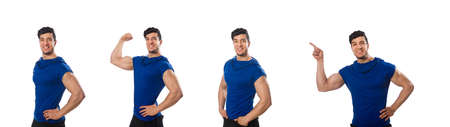 Muscular man isolated on the whiteの写真素材