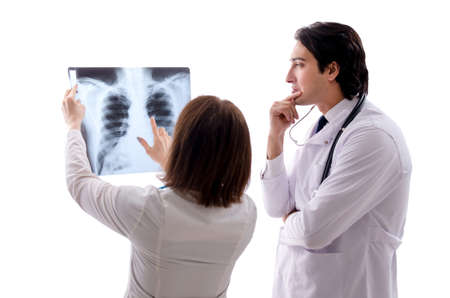 Two doctors working in the clinic