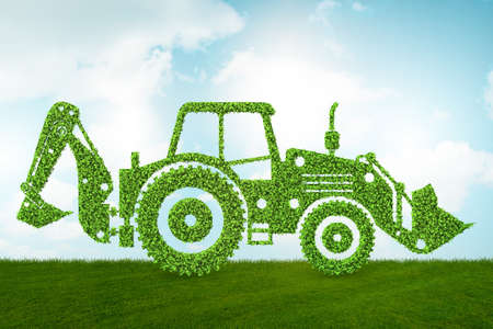 Green environmentally friendly vehicle concept - 3d rendering