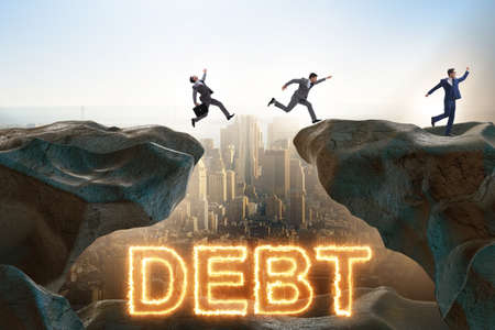 Businessman in debt and loan concept