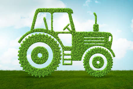 Green low emission electic vehicle concept - 3d rendering