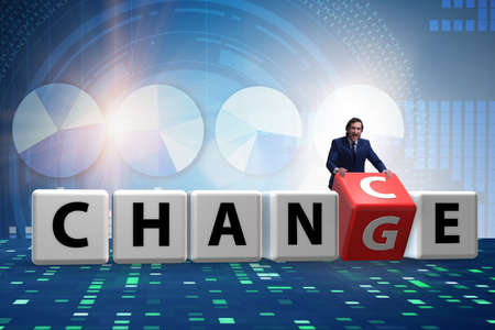 Businessman taking chance for changeの写真素材