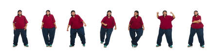 Overweight man isolated on the white