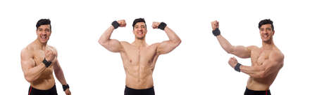 Muscular man isolated on the white backgroundの写真素材