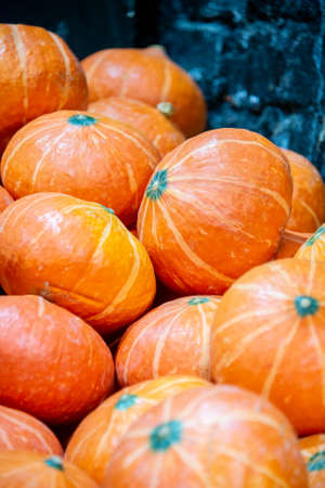 Fruits at the market display stallの写真素材