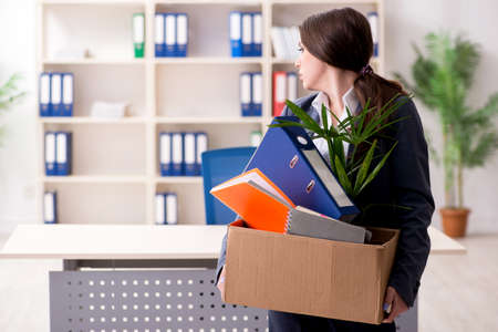 Dismissal and firing concept with woman employeeの写真素材