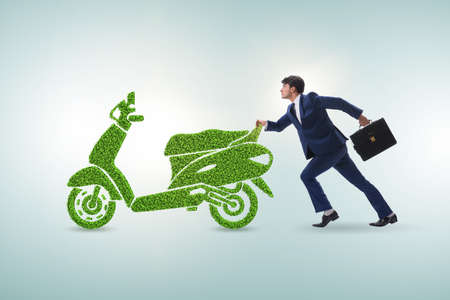 Green environmentally friendly vehicle conceptの写真素材