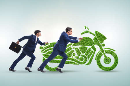 Green environmentally friendly vehicle conceptの写真素材