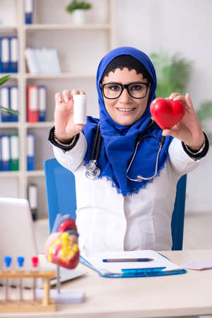 Female doctor in hijab working in the hospitalの写真素材