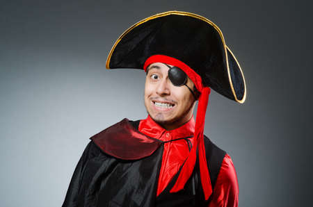 Man pirate against dark background