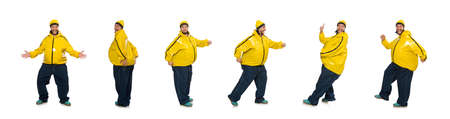 Overweight man isolated on the whiteの写真素材