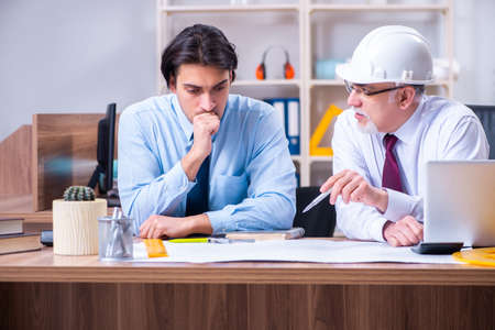 Two architects working on the project