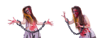 Woman vampire isolated on the backgroundの写真素材