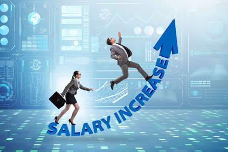 Inequal pay concept between man and womanの写真素材