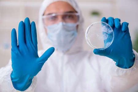 Young male chemist working in the lab