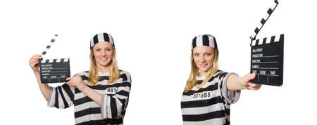 Inmate with the movie clapperの写真素材