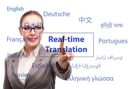 Concept of online translation from foreign languageの写真素材