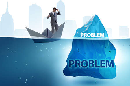 Businessman in problem concept with icebergの写真素材