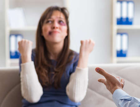 Psychologist counselling woman beaten by husband