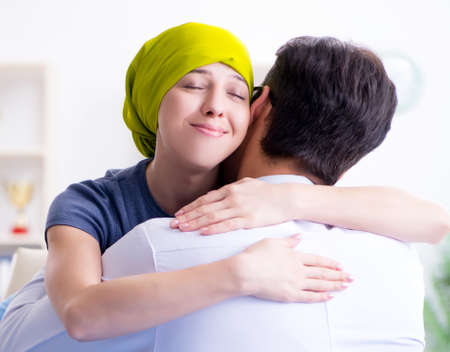 Cancer patient visiting doctor for medical consultation in cliniの写真素材