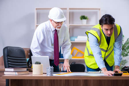 Two architects working on the project
