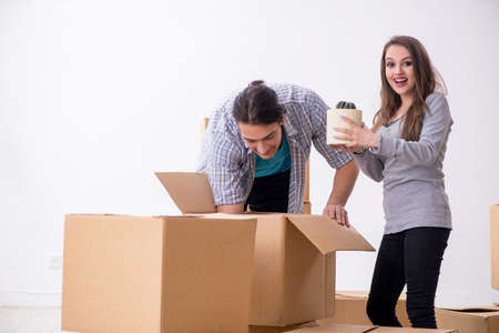 Young pair moving to new flat