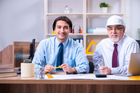 Two architects working on the projectの写真素材