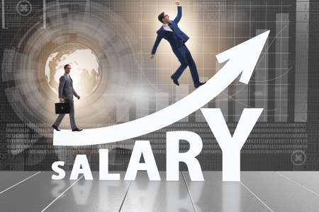 Concept of increasing salary with businessmanの写真素材