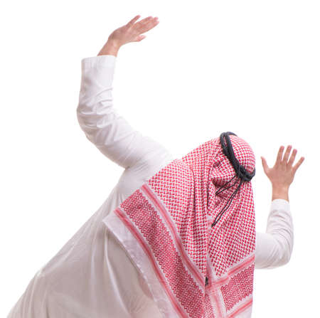 Arab businessman isolated on white backgroundの写真素材