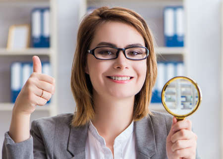 Businesswoman working in the officeの写真素材