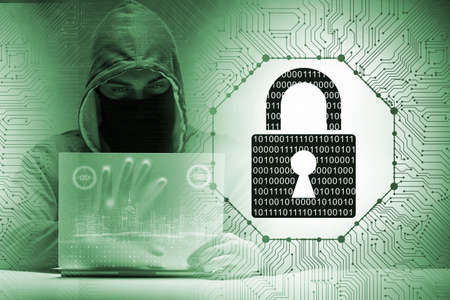 Young hacker in cybersecurty concept
