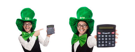 Funny man in saint patrick holiday conceptの写真素材