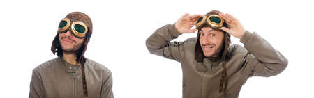 Funny pilot isolated on the white