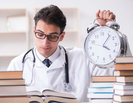 Medical student running out of time for examsの写真素材